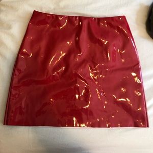 Adorable latex H&M red mini skirt